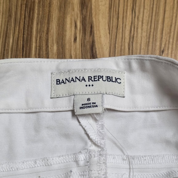 Banana Republic Sailor Button Mini Skirt Women's Size 6 White High Waist - Picture 3 of 9